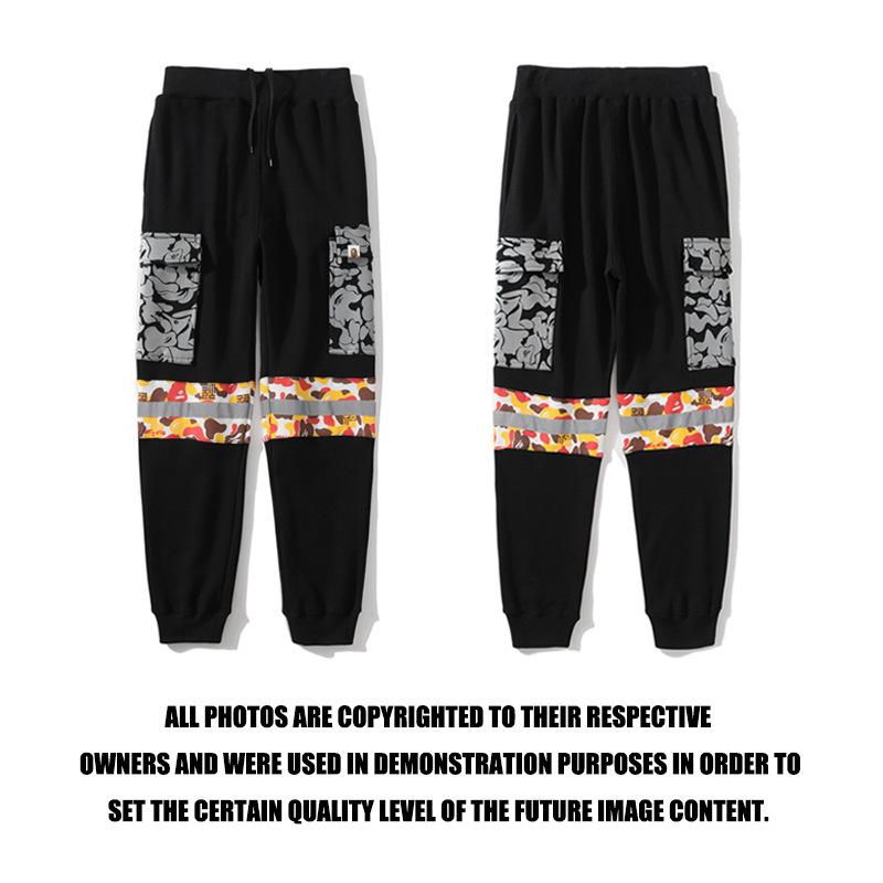 Bathing Ape Pant Shark Ape Head Camouflage Reflective Pocket Trousers Loose Casual