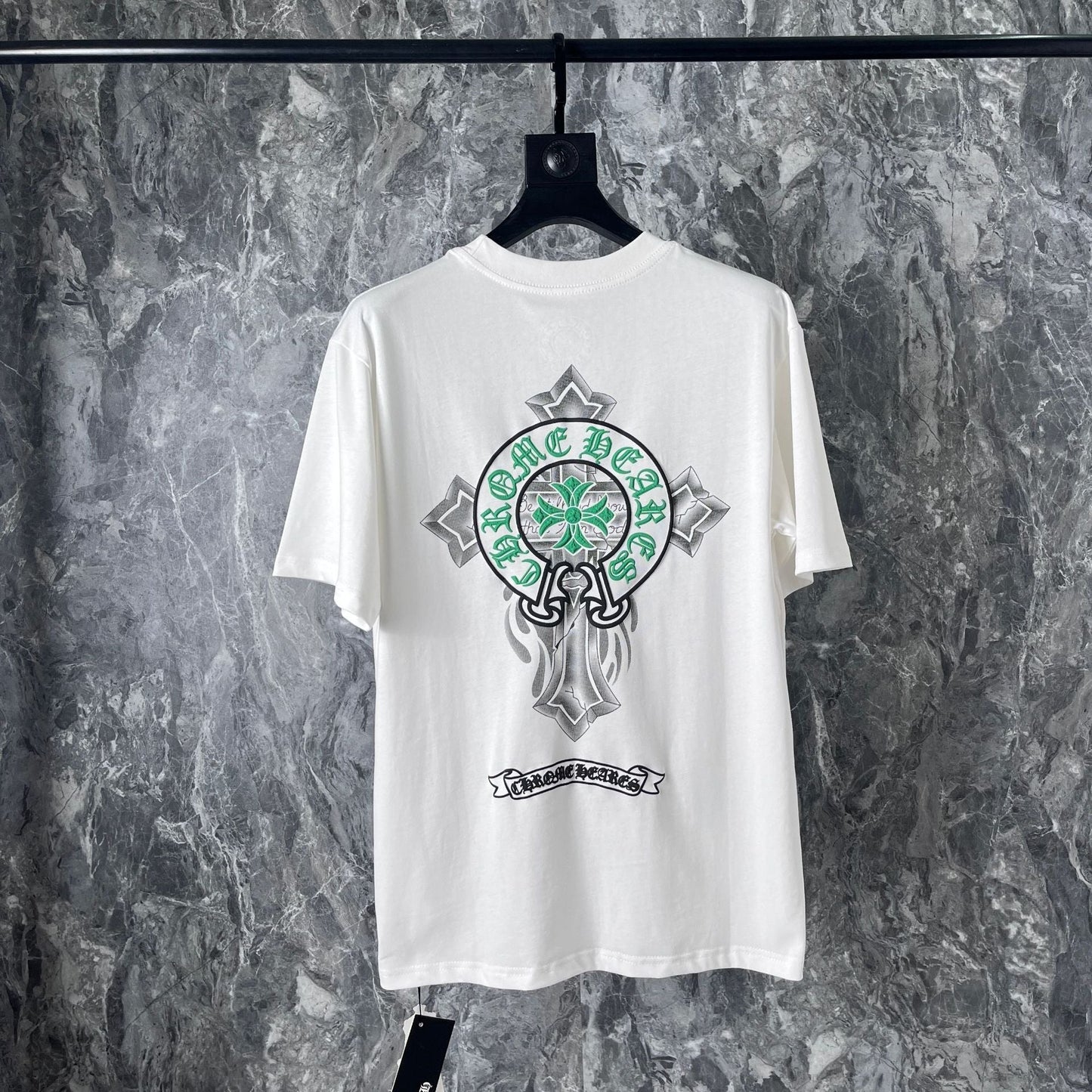 Chrome Heart T Shirts Cross Horseshoe Printed Cotton Loose Casual T-Shirt