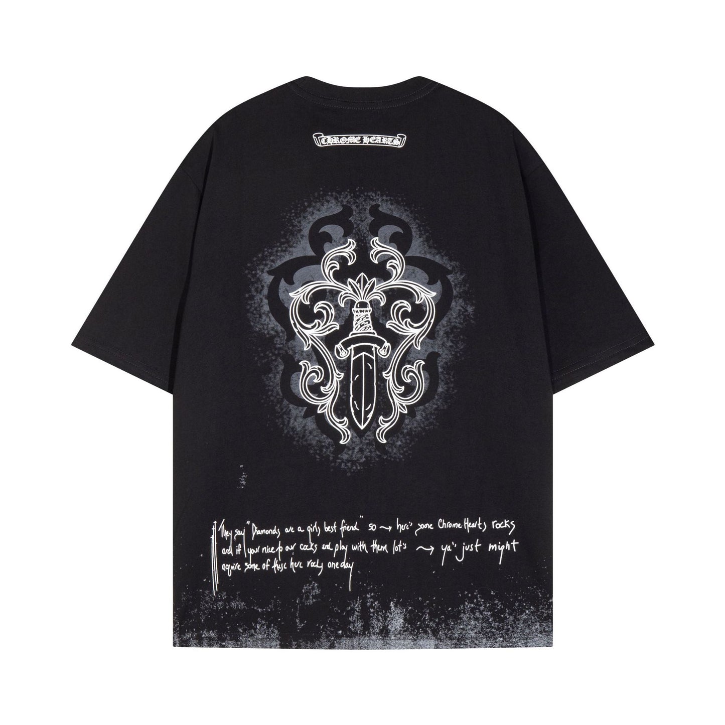 Chrome Heart T Shirts Sanskrit Short Sleeve T-Shirt Crew Neck