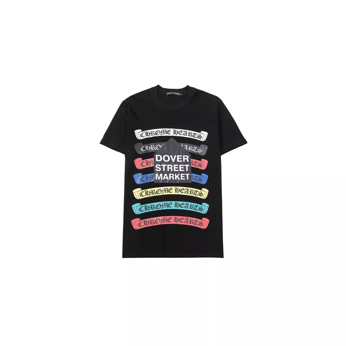Chrome Heart T Shirts Croix Cross Color Leather Printed Short Sleeve T-Shirt