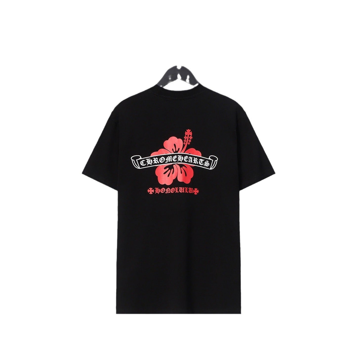 Chrome Heart T Shirts CH Flower Sanskrit Casual Short Sleeve T-Shirt Loose
