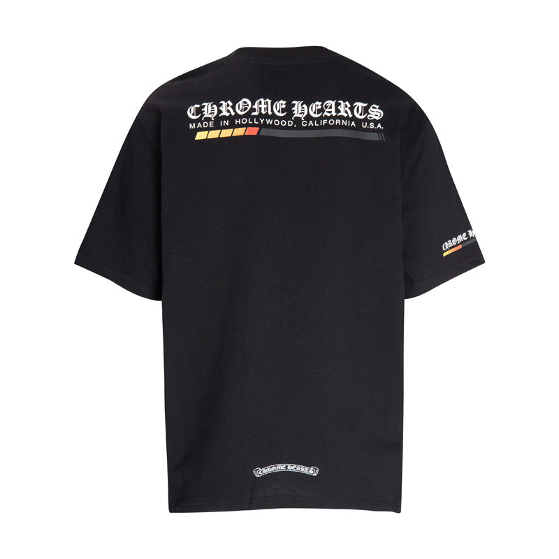 Chrome Heart T Shirts Croix letter print Sanskrit loose casual short sleeves