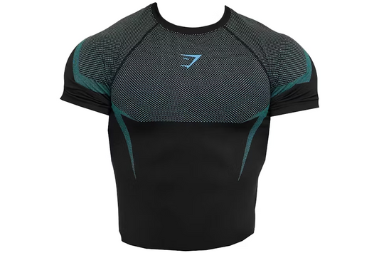 Gymshark Onyx 5.0 Seamless Muscle Fit T-shirt Black/Brand Blue