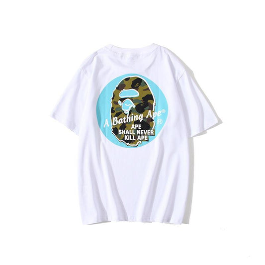 Bathing Ape T-Shirt Back Printing Men and Women Fashion Short Sleeve Top