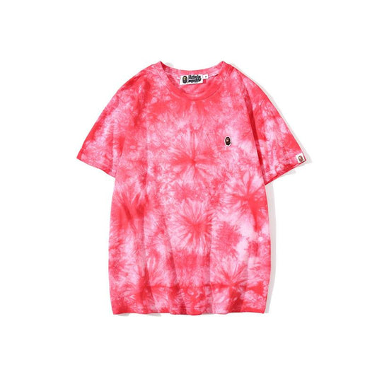 Bathing Ape T-Shirt Summer Ape Head Casual Tie-Dye Top T-shirt with Short Sleeves