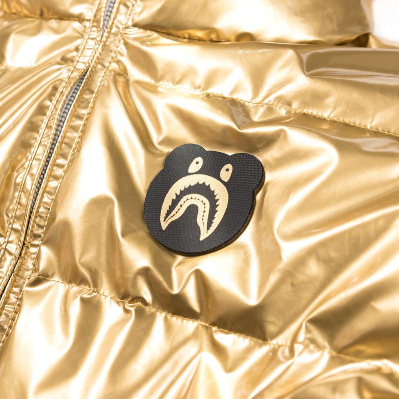 Bathing Ape Coat Shark Head Thickened Youth Casual Loose Yellow Cotton-Padded Jacket