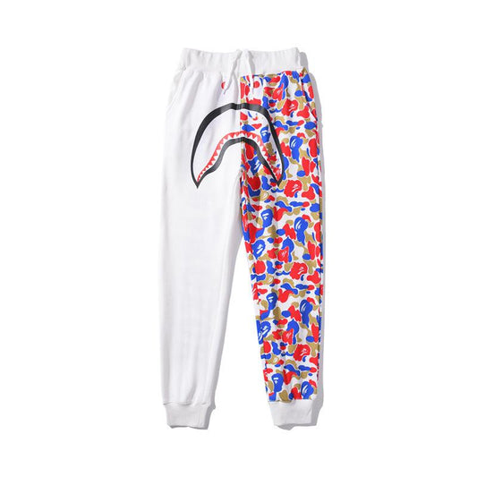 Bathing Ape Pant Shark Head Two Colors Camouflage Casual Trousers Men and Women Couple Print Sweatpants