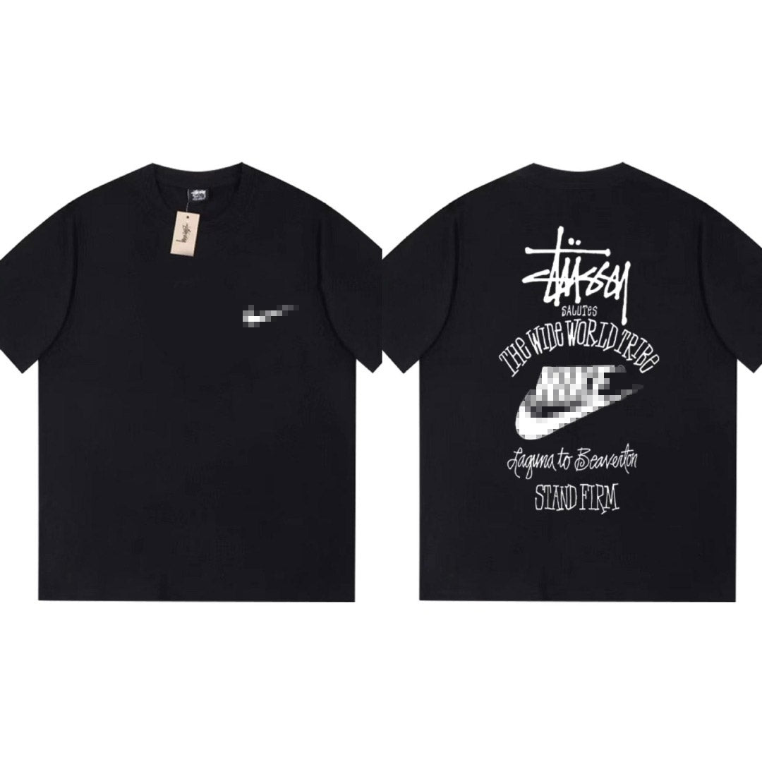 Stussy The Wide World Tribe T-Shirt Loose Casual T-Shirts Same for Men and Women
