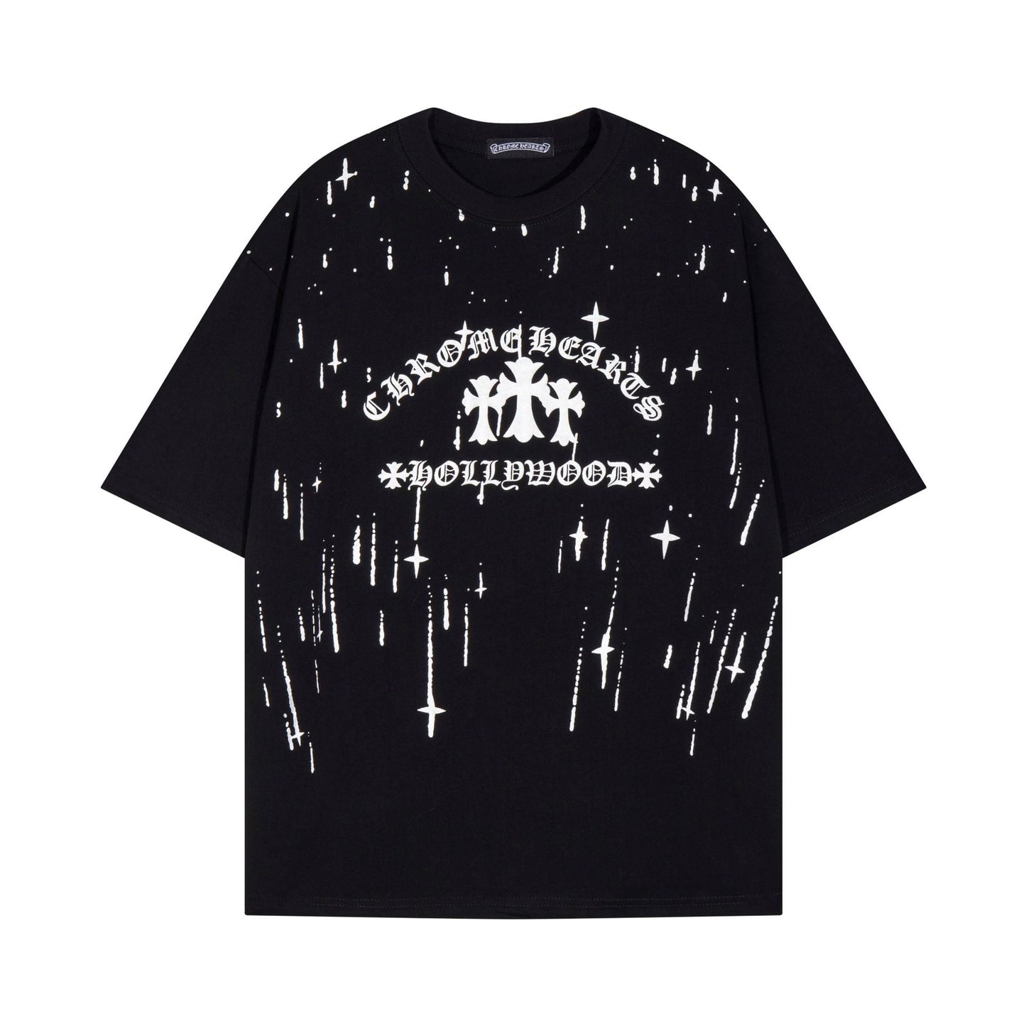Chrome Heart T Shirts Versatile Casual Loose Print Embroidery T-Shirt Sleeves