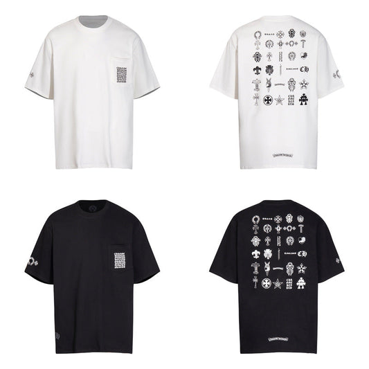 Chrome Heart T Shirts T-shirt logo print cotton round neck short sleeve