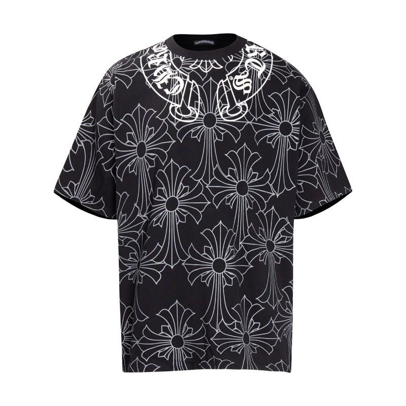 Chrome Heart T Shirts Croatian Horseshoe Full Cross Sanskrit Short Sleeve