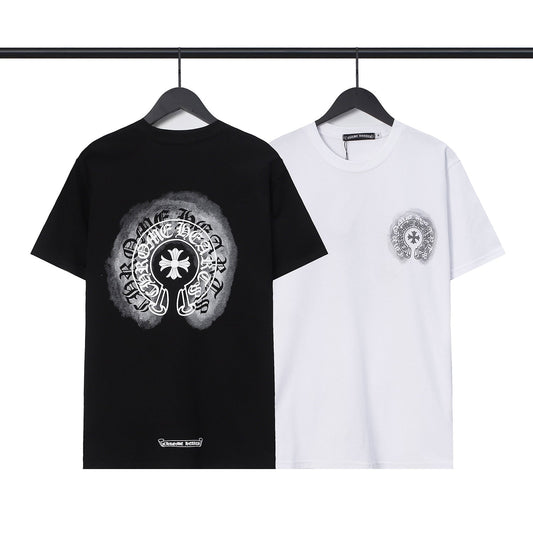 Chrome Heart T Shirts Sanskrit cross logo short-sleeved men's T-shirt