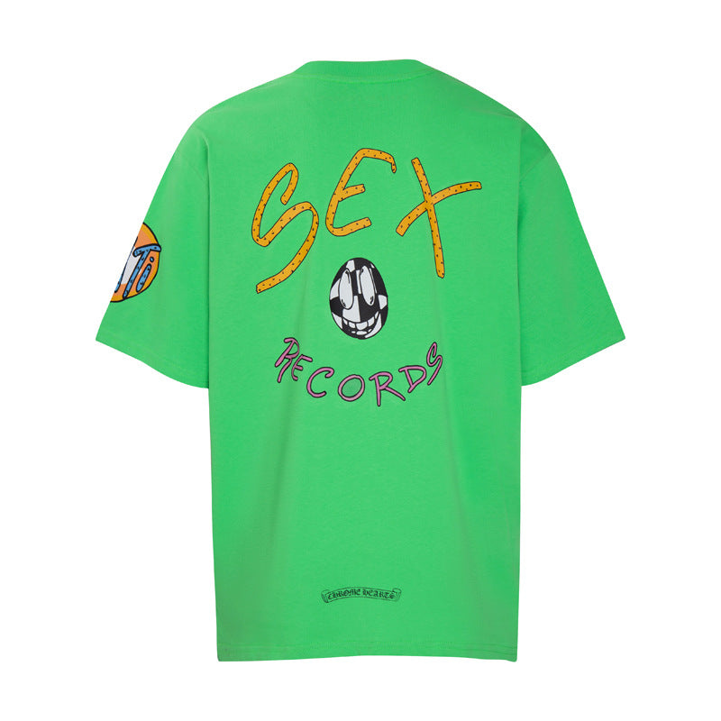 Chrome Heart T Shirts Croix Sex Records Graffiti Short Sleeve