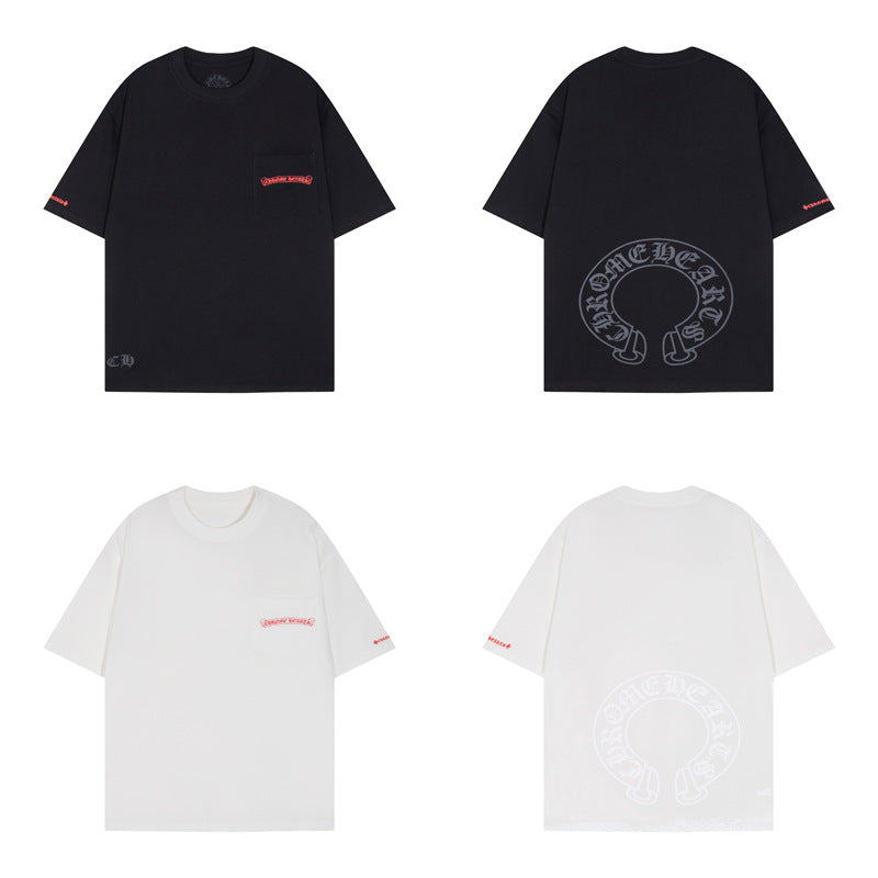 Chrome Heart T Shirts Chrome Hearts Sanskrit Horseshoe Pattern Short Sleeve T-Shirt