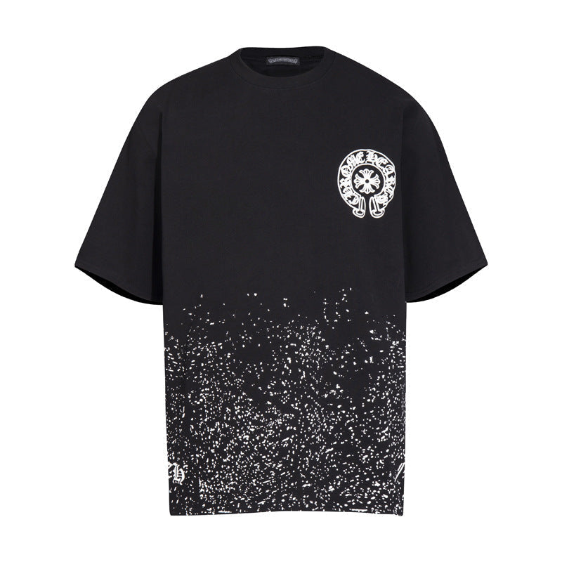 Chrome Heart T Shirts T-shirt sprayed loose cotton short sleeves