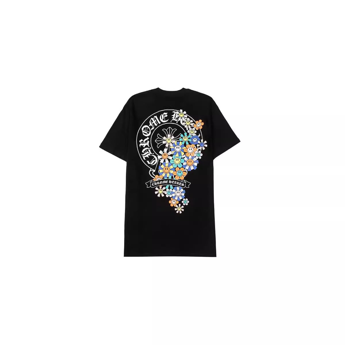 Chrome Heart T Shirts Croix Cross Color Leather Printed Short Sleeve T-Shirt