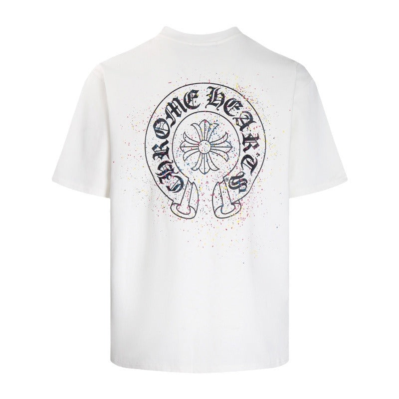 Chrome Heart T Shirts Summer Horseshoe Print Short Sleeve T-Shirt