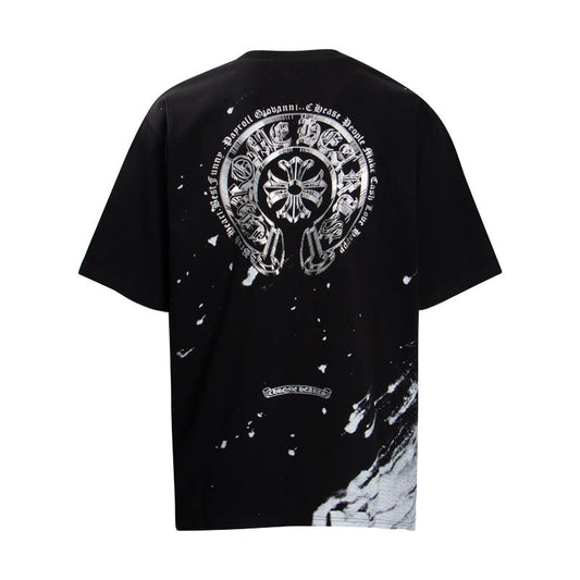 Chrome Heart T Shirts Croix Cross Horseshoe Scroll Sanskrit Short Sleeve