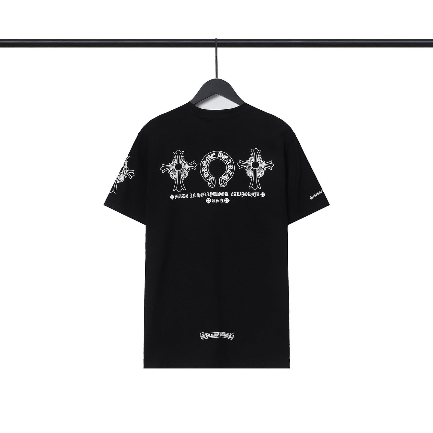 Chrome Heart T Shirts Chrome Hearts Cross Sanskrit Print Short Sleeve Crew Neck T-Shirt