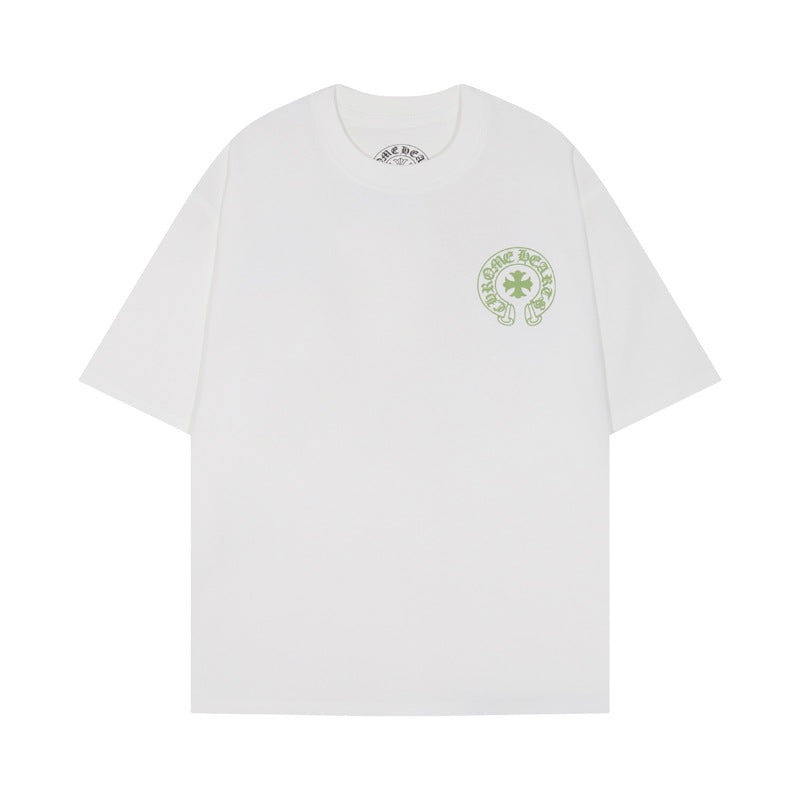 Chrome Heart T Shirts Cross Print Short Sleeve T-Shirt Loose