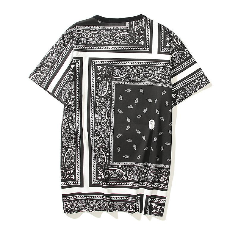 Bathing Ape T-Shirt Summer Color Block Printing Fashion Short Sleeve T-shirt