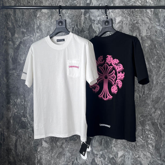 Chrome Heart T Shirts Cross Printed Cotton Casual T-Shirt Couple Short Sleeve