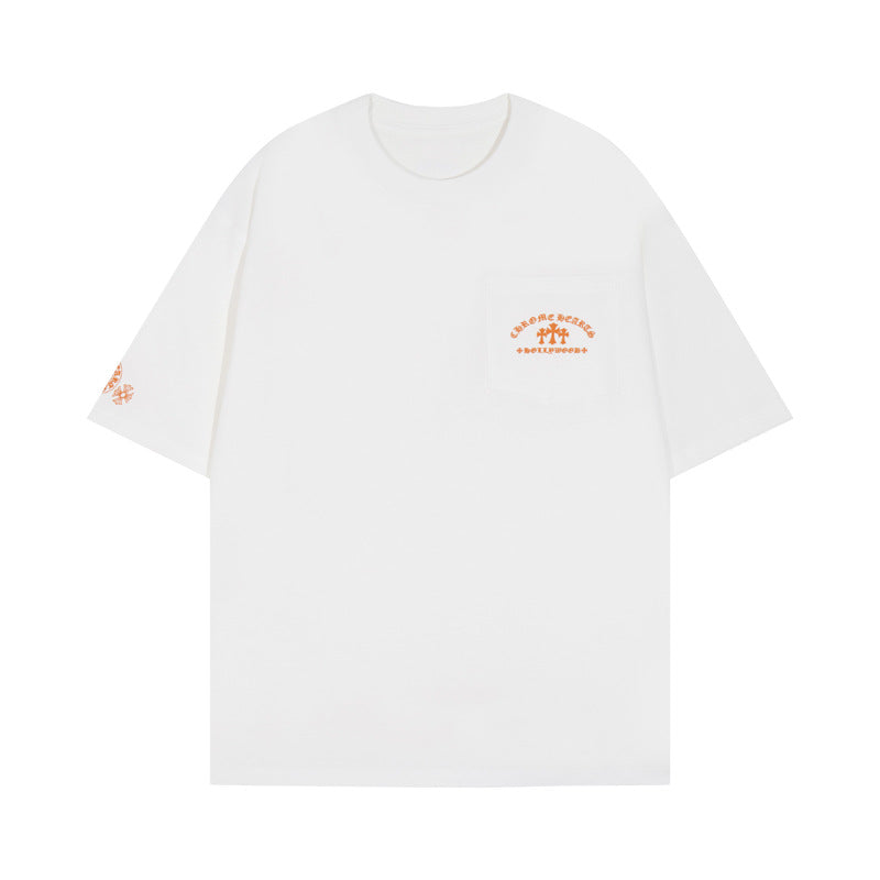 Chrome Heart T Shirts CROW Summer Short Sleeve Embroidery Crew Neck Loose