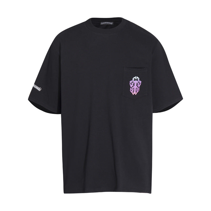 Chrome Heart T Shirts Chrome Heart Croix Summer Short Sleeve Hip Hop Half Sleeve T-Shirt