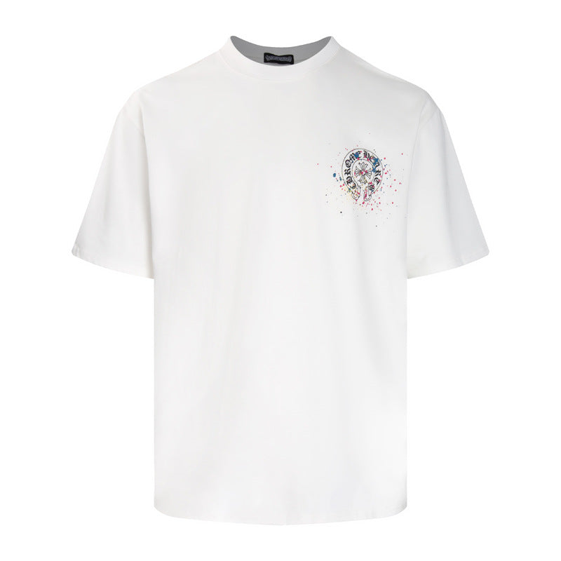 Chrome Heart T Shirts Summer Horseshoe Print Short Sleeve T-Shirt