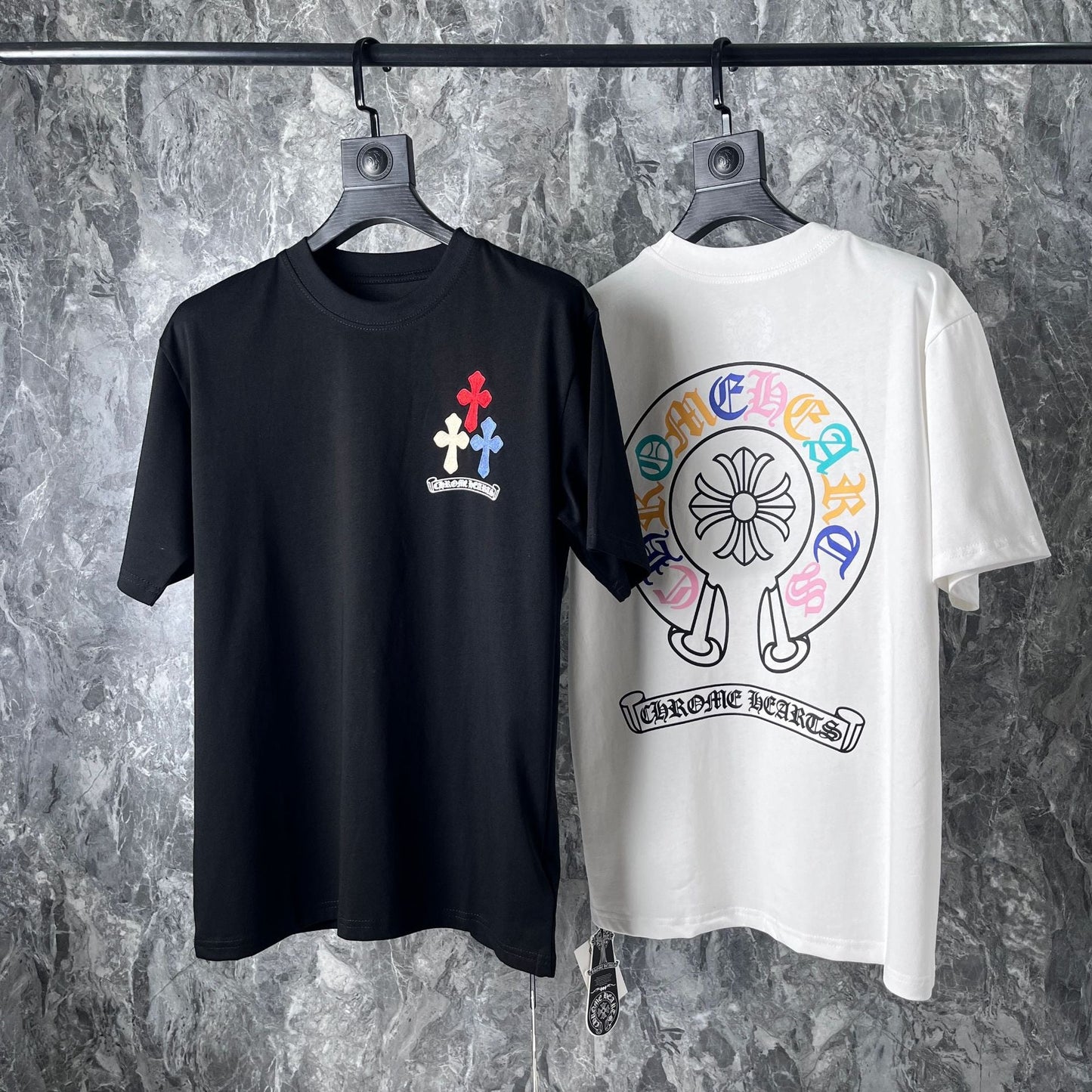 Chrome Heart T Shirts Cross Horseshoe Print Embroidery T-Shirt Short Sleeve