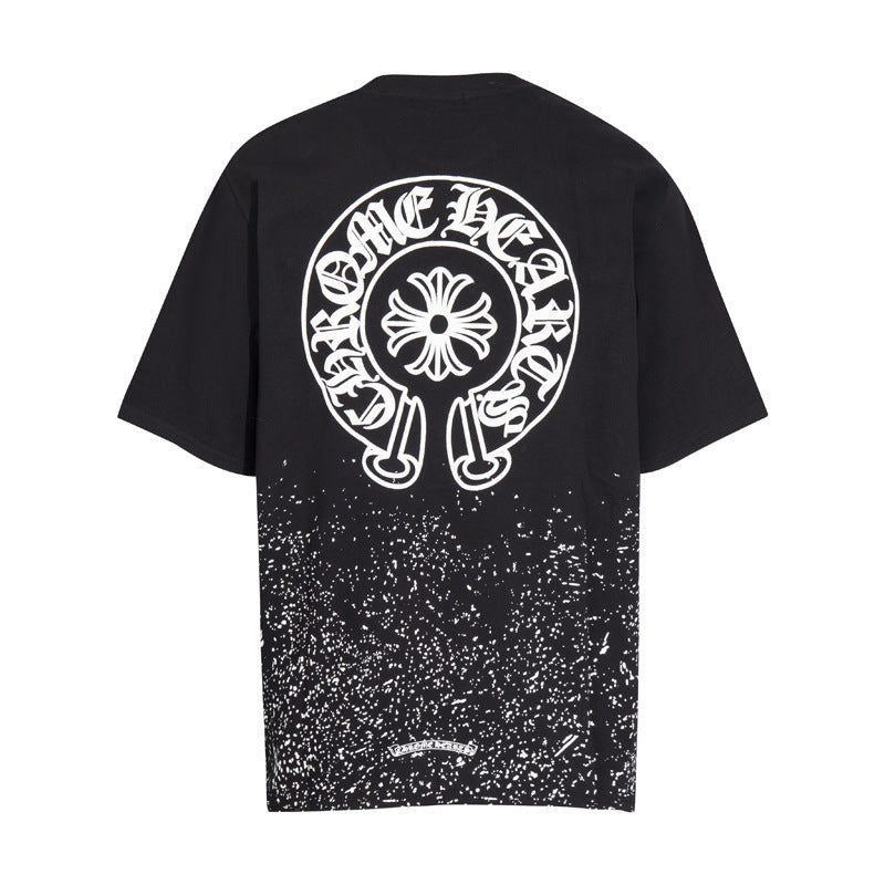 Chrome Heart T Shirts T-shirt sprayed loose cotton short sleeves