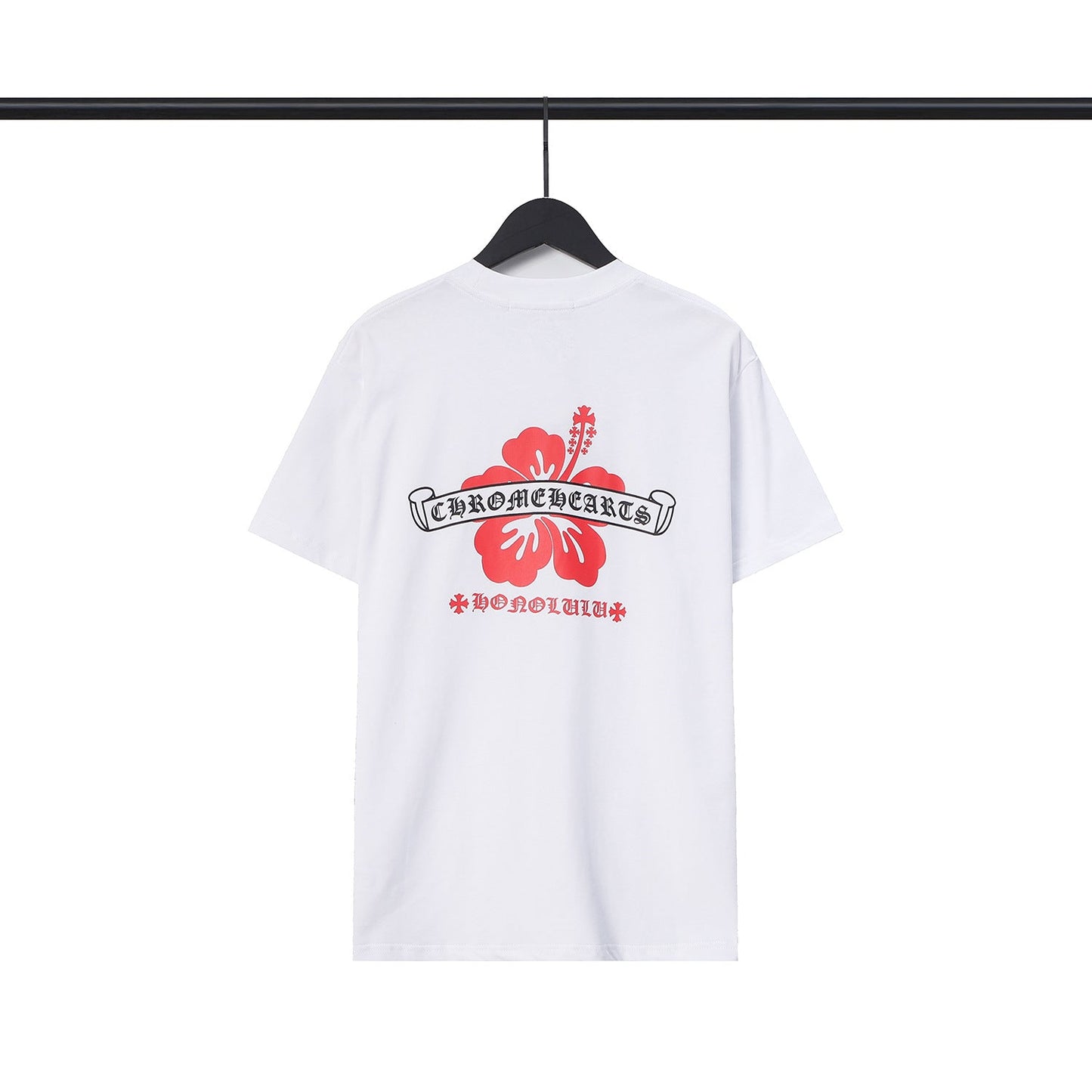 Chrome Heart T Shirts CH Flower Sanskrit Casual Short Sleeve T-Shirt Loose