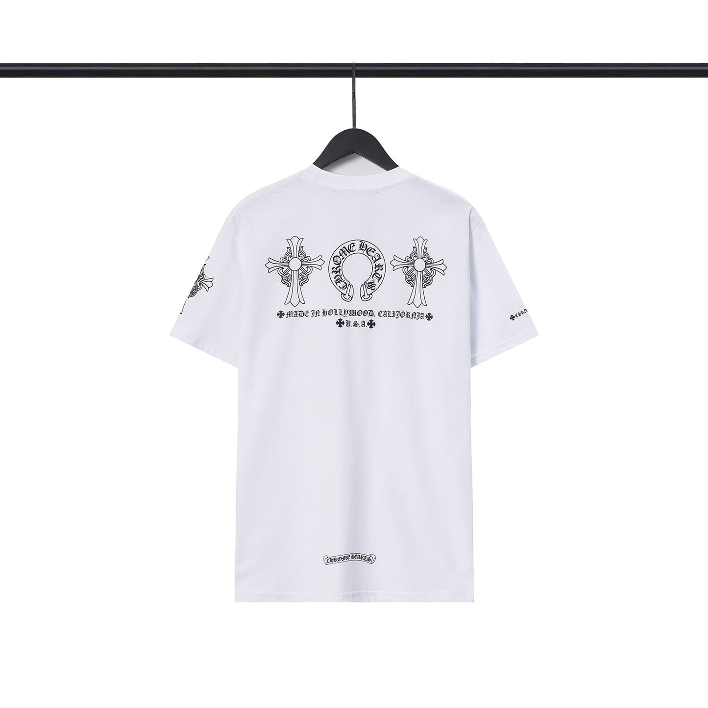 Chrome Heart T Shirts Chrome Hearts Cross Sanskrit Print Short Sleeve Crew Neck T-Shirt