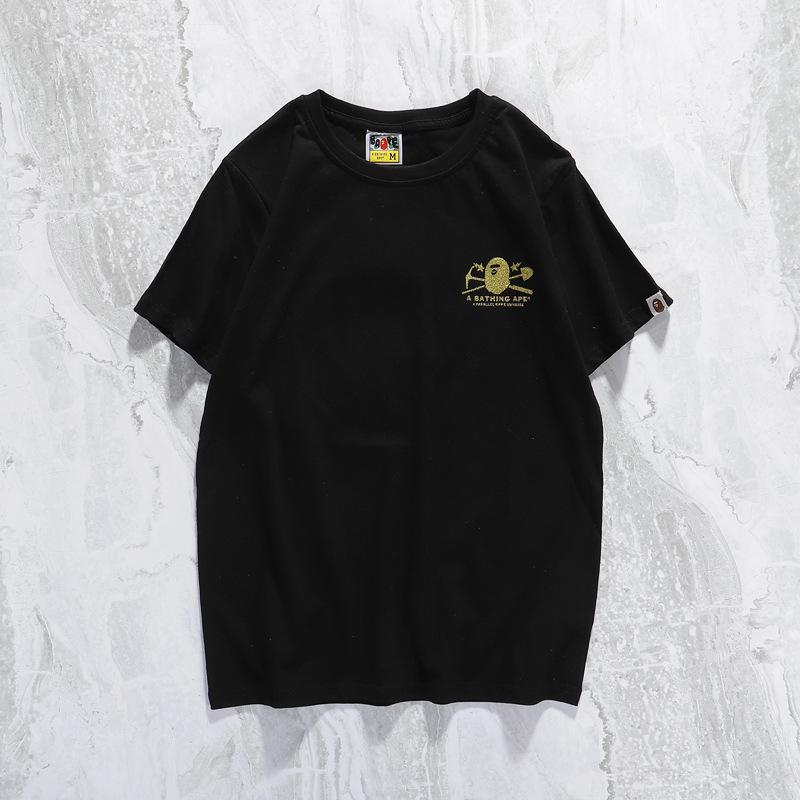 Bathing Ape T-Shirt Cartoon Anime Short Sleeve White Loose Round Neck Summer T-shirt