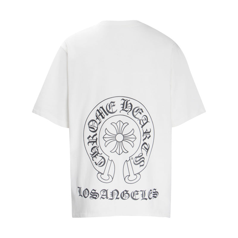Chrome Heart T Shirts Summer Horseshoe Cross Print Short Sleeve T-Shirt