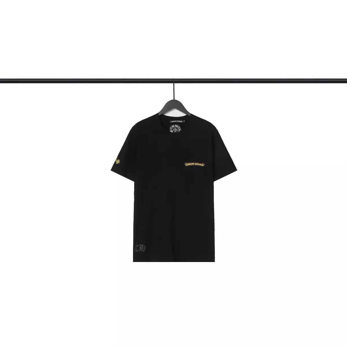 Chrome Heart T Shirts Sanskrit Large Logo Cross Print Short Sleeve T-Shirt
