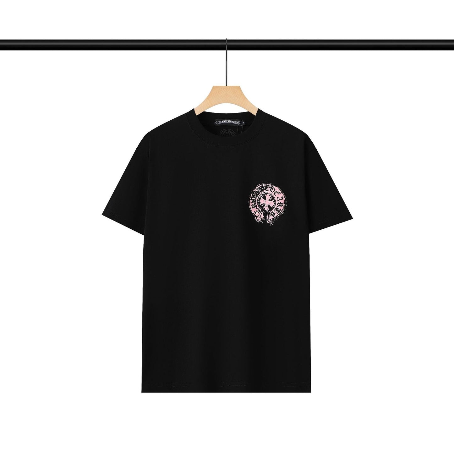 Chrome Heart T Shirts Chrome Hearts Pink Sanskrit Print Short Sleeve T-Shirt