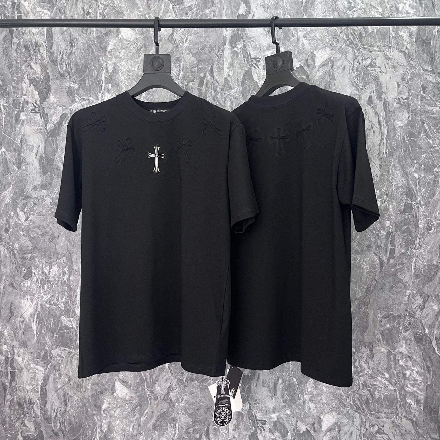 Chrome Heart T Shirts Cross Cotton Casual T-Shirt Couple Short Sleeve