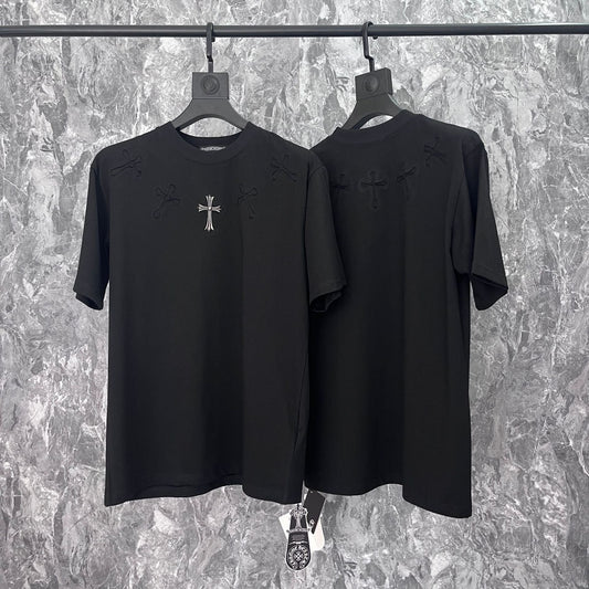 Chrome Heart T Shirts Cross Cotton Casual T-Shirt Couple Short Sleeve