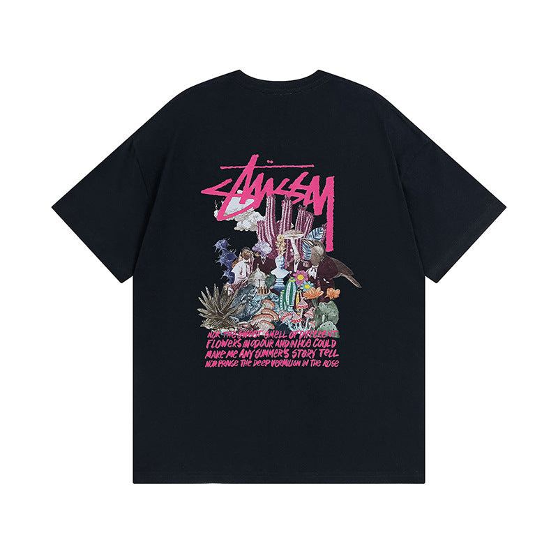 Stussy T-Shirts Casual Loose Couple T-Shirts