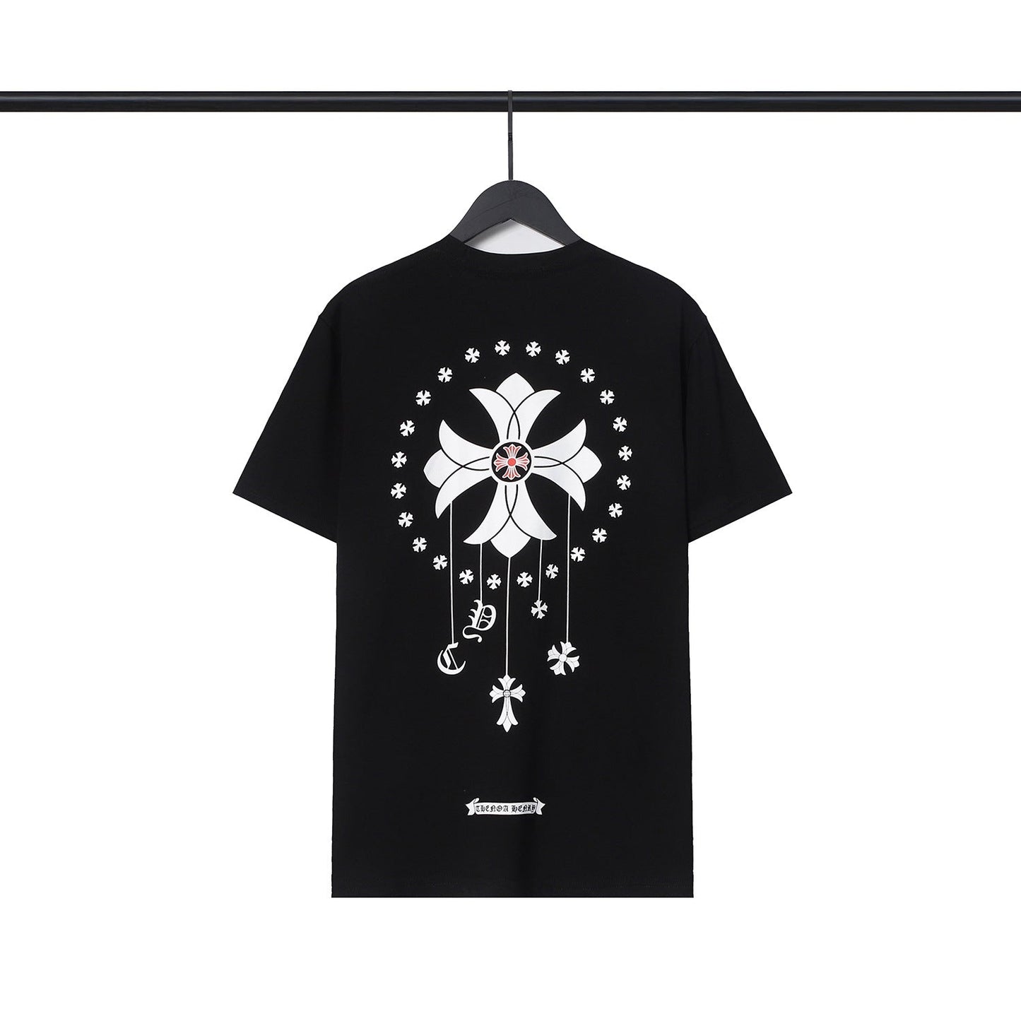 Chrome Heart T Shirts Cross Casual Loose Cotton Crew Neck T-Shirt