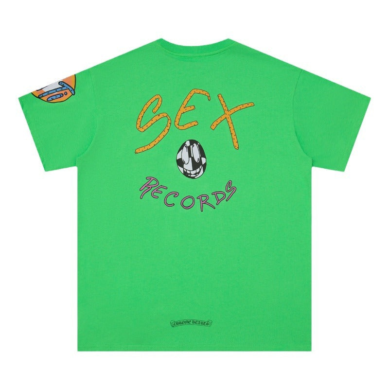 Chrome Heart T Shirts Croix Sex Records Graffiti Short Sleeve