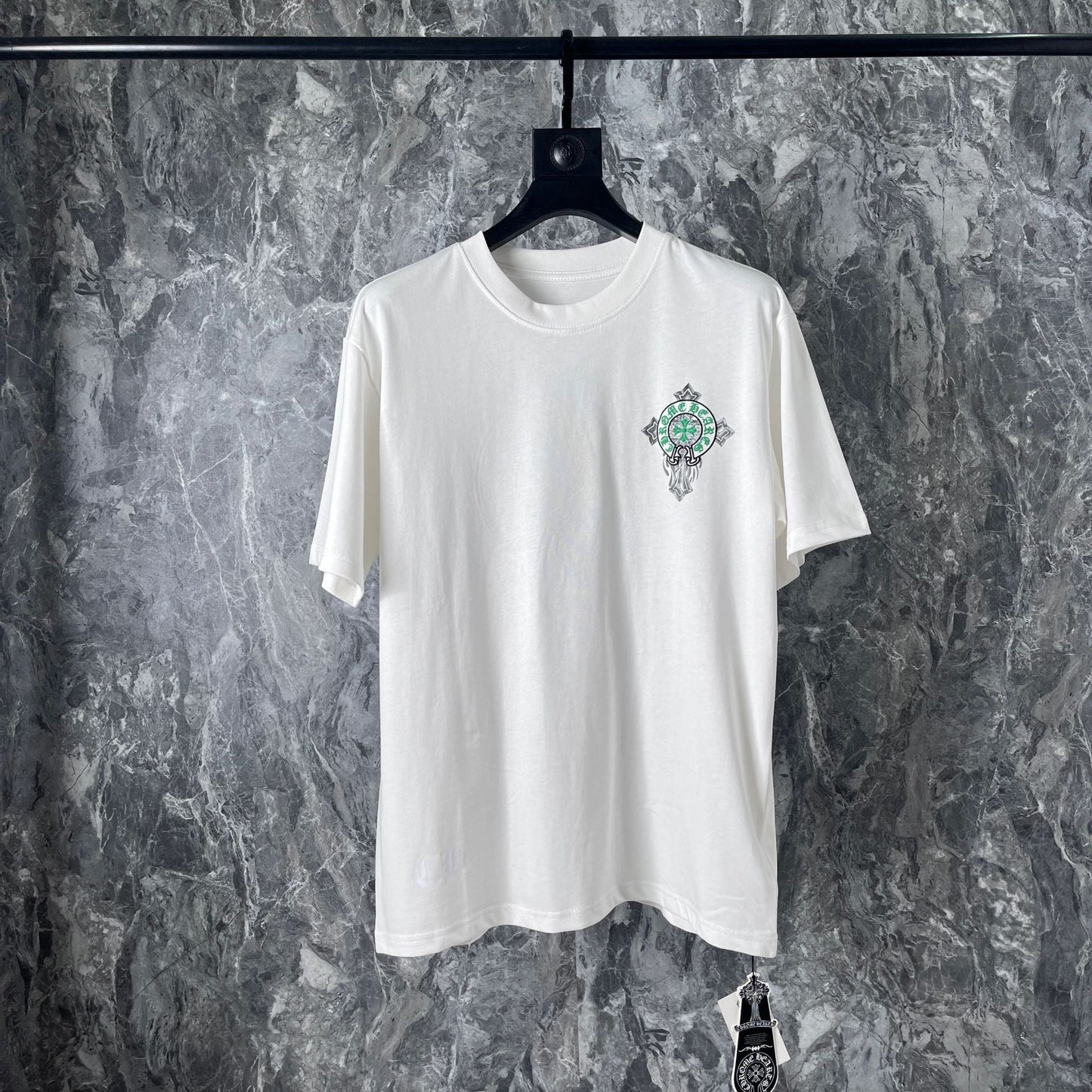 Chrome Heart T Shirts Cross Horseshoe Printed Cotton Loose Casual T-Shirt