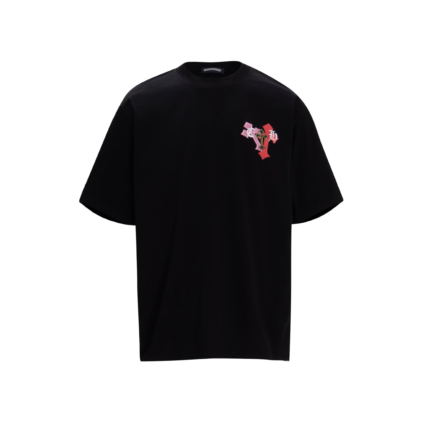 Chrome Heart T Shirts Sanskrit Rainbow Cross Foam Short Sleeve T-Shirt