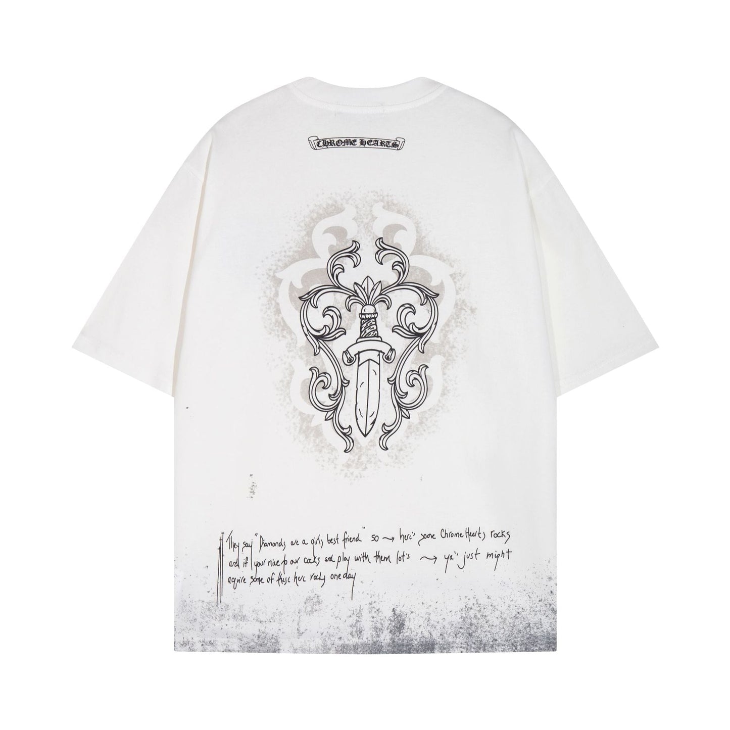Chrome Heart T Shirts Sanskrit Short Sleeve T-Shirt Crew Neck