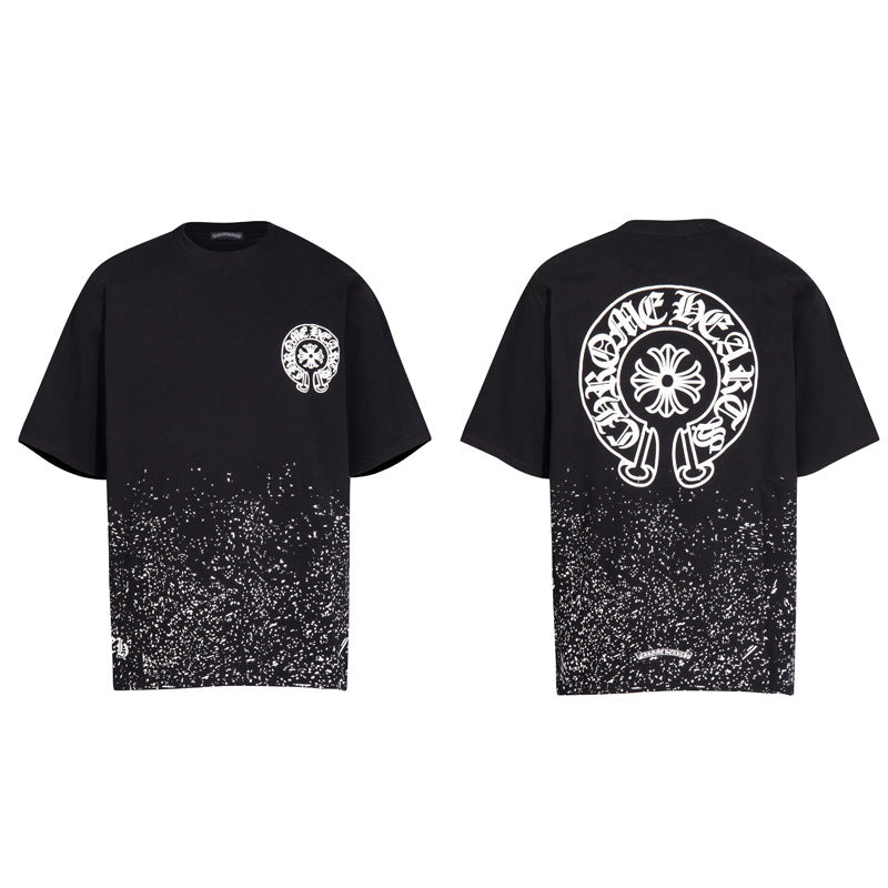 Chrome Heart T Shirts T-shirt sprayed loose cotton short sleeves