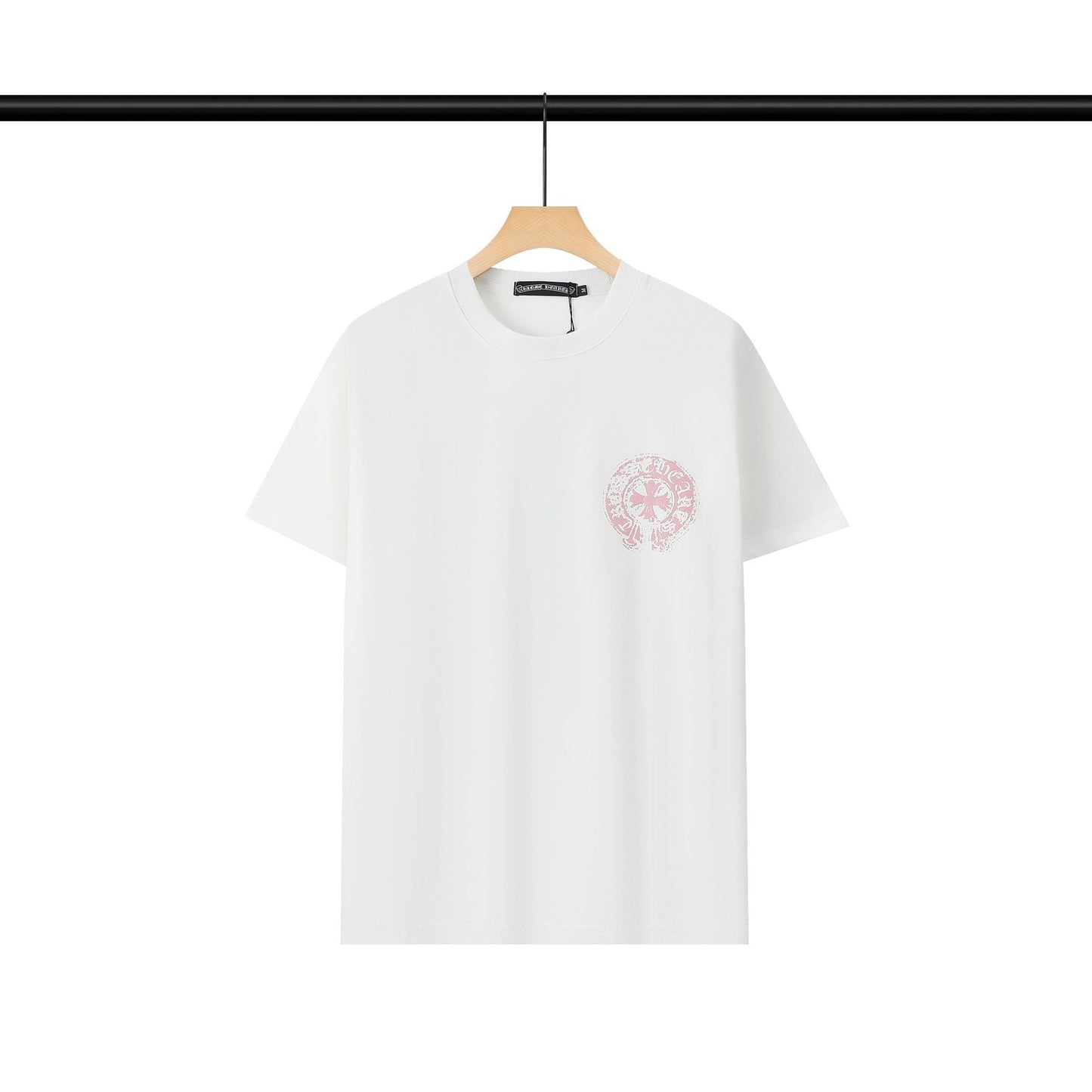Chrome Heart T Shirts Chrome Hearts Pink Sanskrit Print Short Sleeve T-Shirt