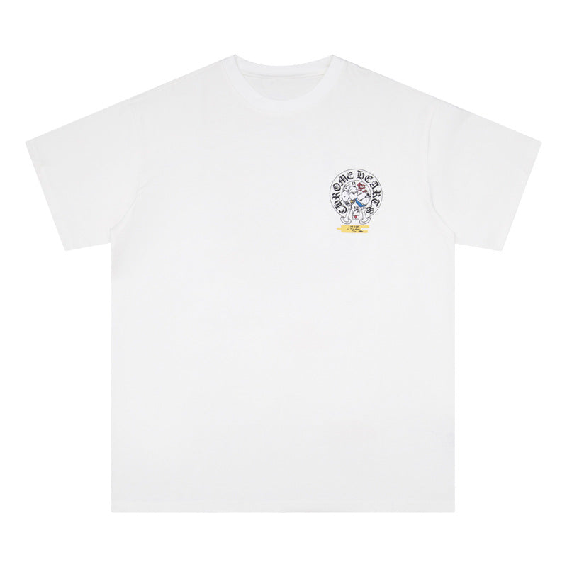 Chrome Heart T Shirts Crowe Cartoon Comic Print Short Sleeve