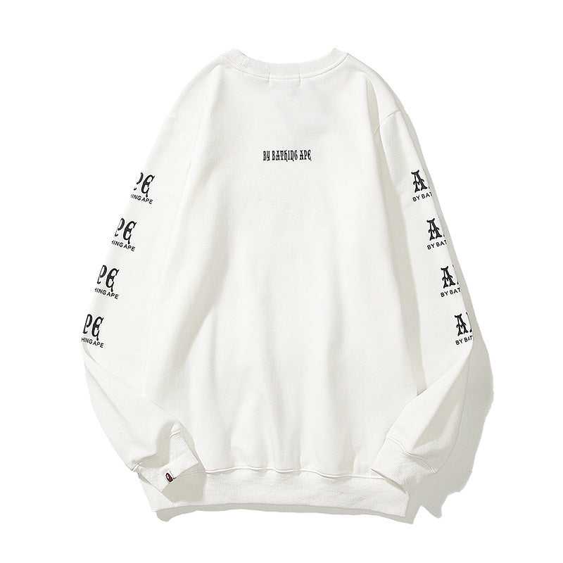 Bathing Ape Sweatshirt Autumn and Winter Men's Cotton Printed Long Sleeve round-Neck Pullover