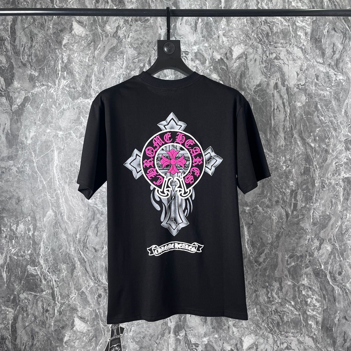 Chrome Heart T Shirts Cross Horseshoe Printed Cotton Loose Casual T-Shirt